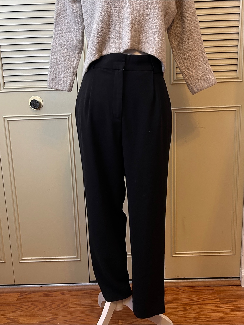 Classic High-Waist Black Dress Pants for Women